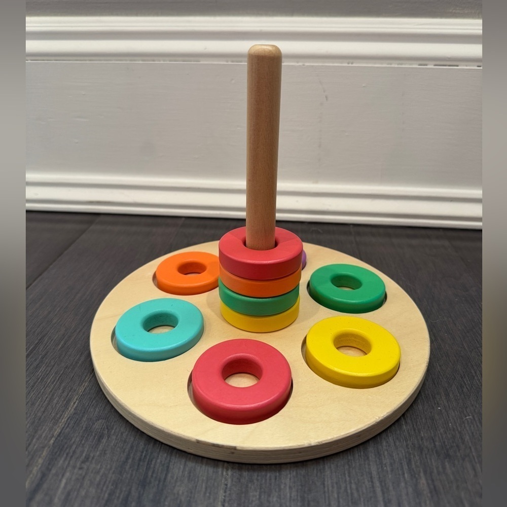 Lovevery Vibrant Circle Wooden Stacking Ring Set for Infants Babies Toddlers